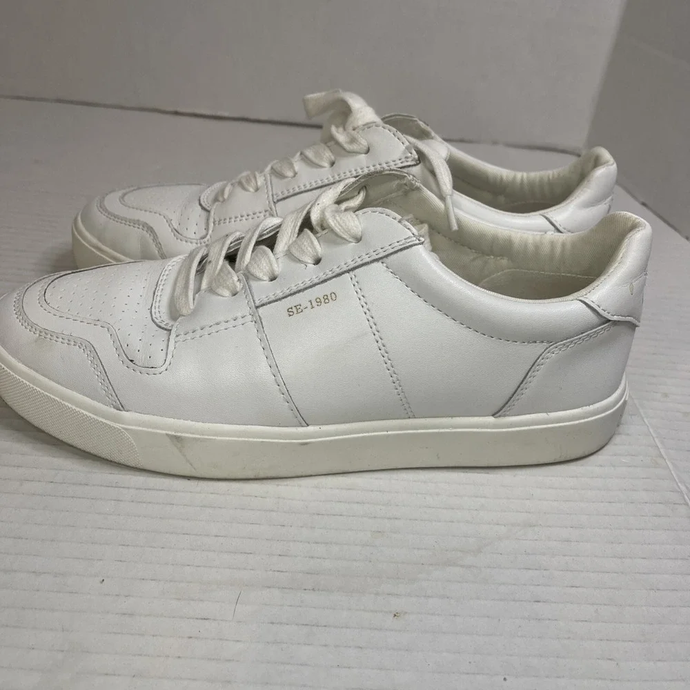 Sam Edelman Women's Edie Sneakers Shoes Low Top White Leather Lace Up Size 8.5
